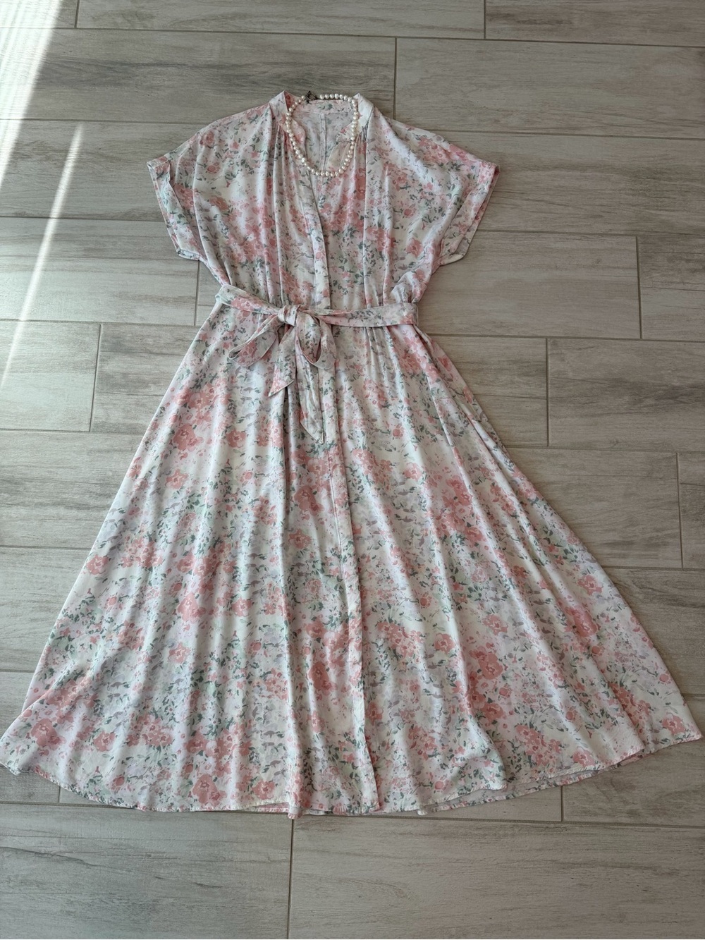 H&M Floral Maxi Dress in Pink and Mint
